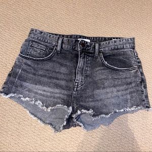 H&M Raw Edge Black Denim Shorts
